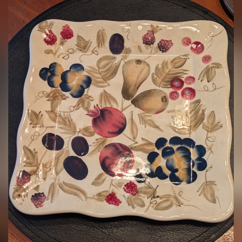 Today's Living Square Platter Fruit And Berries Tuscan